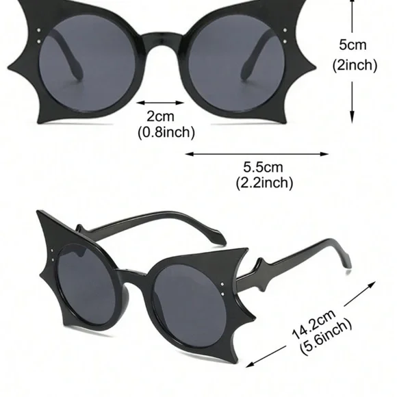 Halloween Spiderweb Bat Black Sunglasses Retro Pinup Fairygrunge Whimsygoth - Picture 5 of 7